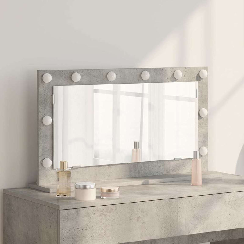 vidaXL Toalett Tükör LED -es lámpákkal Beton Szürke 80 x 45 x 18 cm