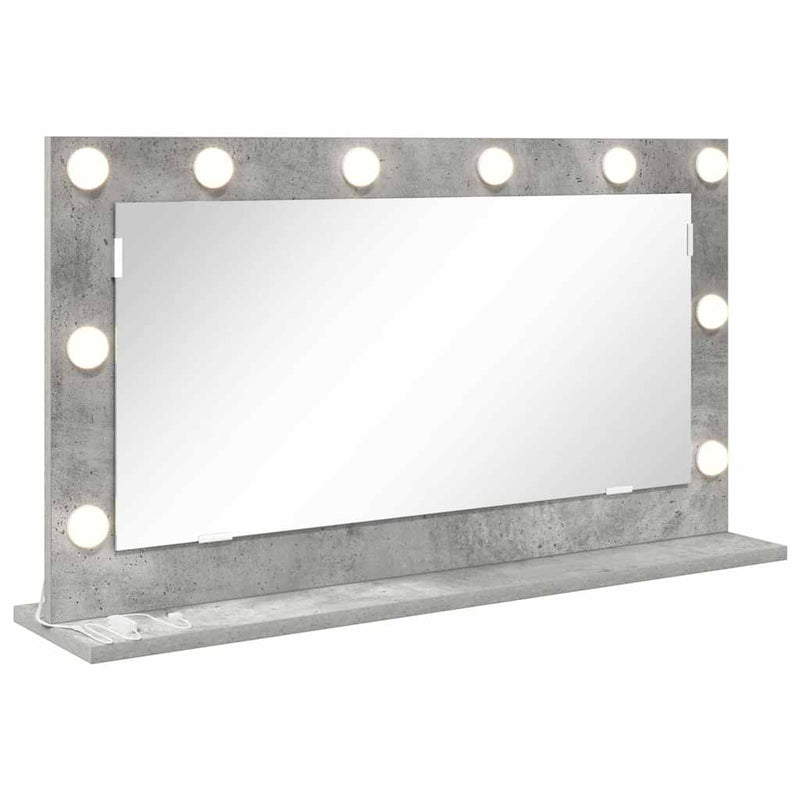 vidaXL Toalett Tükör LED -es lámpákkal Beton Szürke 80 x 45 x 18 cm