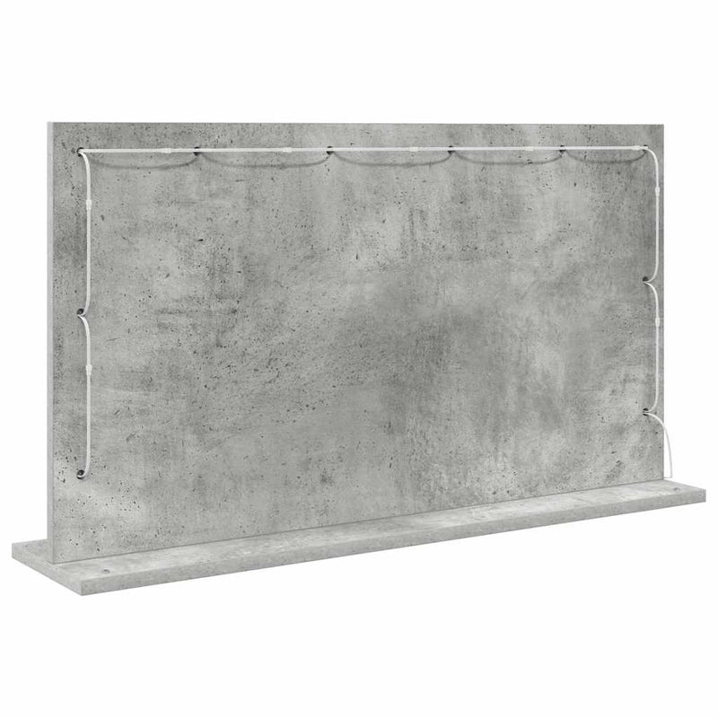 vidaXL Toalett Tükör Beton Szürke 80 x 45 x 18 cm Üveg és mérnöki fa