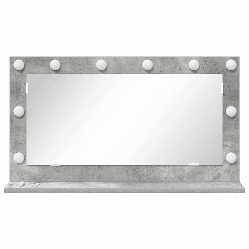 vidaXL Toalett Tükör LED -es lámpákkal Beton Szürke 80 x 45 x 18 cm