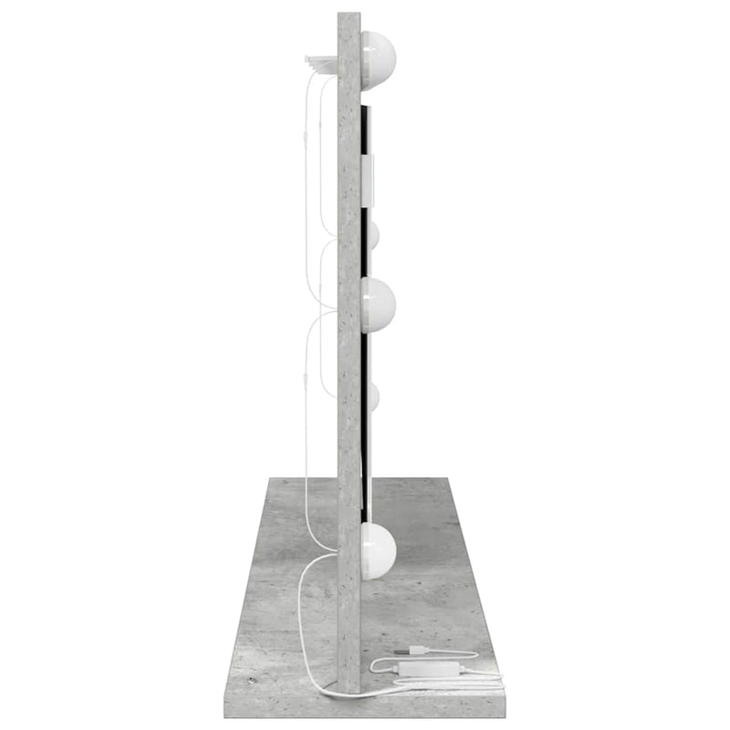 vidaXL Toalett Tükör LED -es lámpákkal Beton Szürke 80 x 45 x 18 cm
