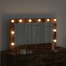 vidaXL Toalett Tükör Füstölt tölgy 80 x 45 x 18 cm Üveg és mérnöki fa