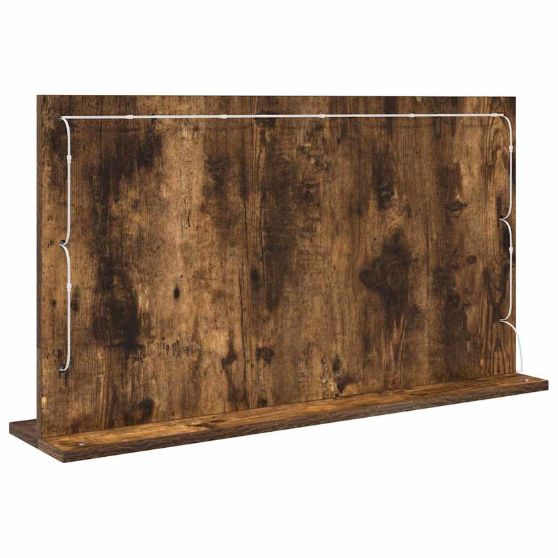 vidaXL Toalett Tükör LED -es lámpákkal Füstölt tölgy 80 x 45 x 18 cm