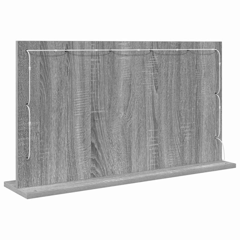 vidaXL Toalett Tükör LED -es lámpákkal Szürke Sonoma 80 x 45 x 18 cm