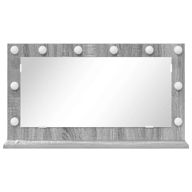 vidaXL Toalett Tükör LED -es lámpákkal Szürke Sonoma 80 x 45 x 18 cm