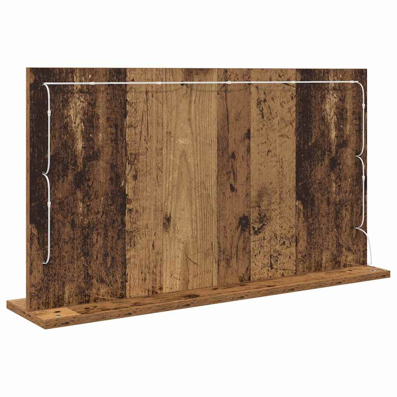 vidaXL Toalett Tükör Öreg fa 80 x 45 x 18 cm Megmunkált fa és üveg