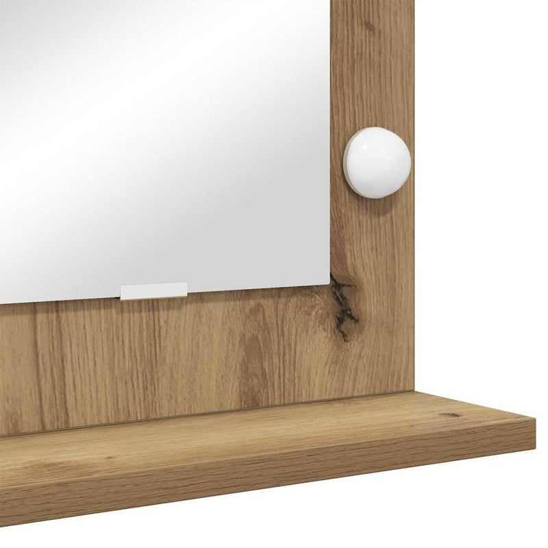 vidaXL Toalett Tükör LED -es lámpákkal Artisan tölgy 80 x 45 x 18 cm