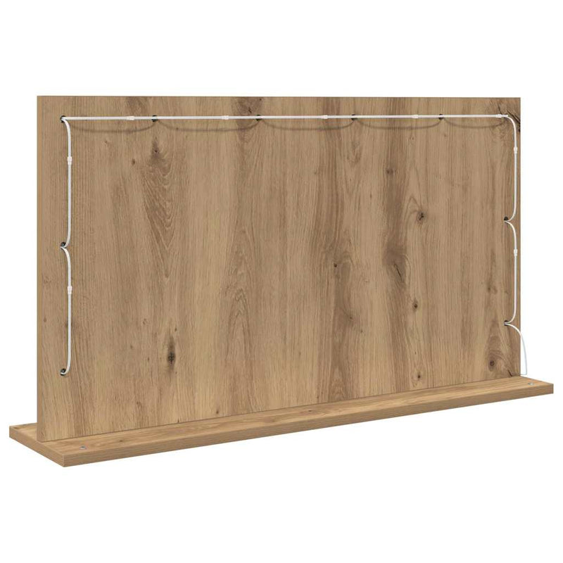 vidaXL Toalett Tükör LED -es lámpákkal Artisan tölgy 80 x 45 x 18 cm