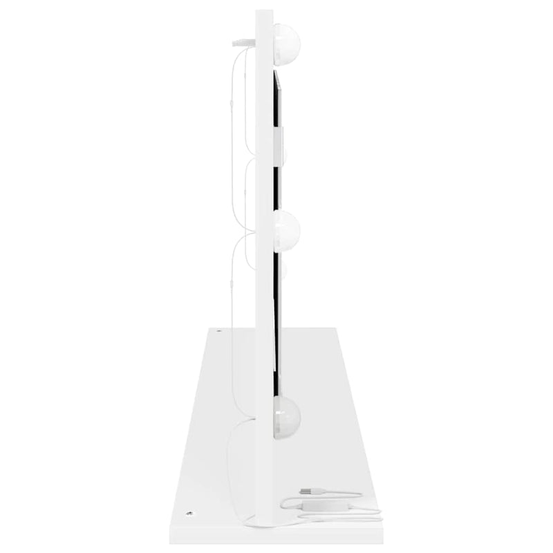 vidaXL Toalett Tükör Fehér 100 x 45 x 18 cm Megmunkált fa és üveg