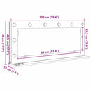 vidaXL Toalett Tükör Fekete tölgy 100 x 45 x 18 cm Üveg és mérnöki fa