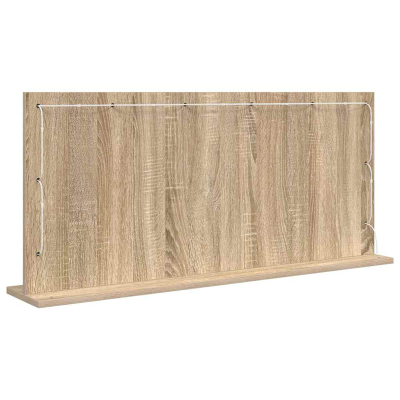 vidaXL Toalett Tükör LED -es lámpákkal Sonoma tölgy 100 x 45 x 18 cm