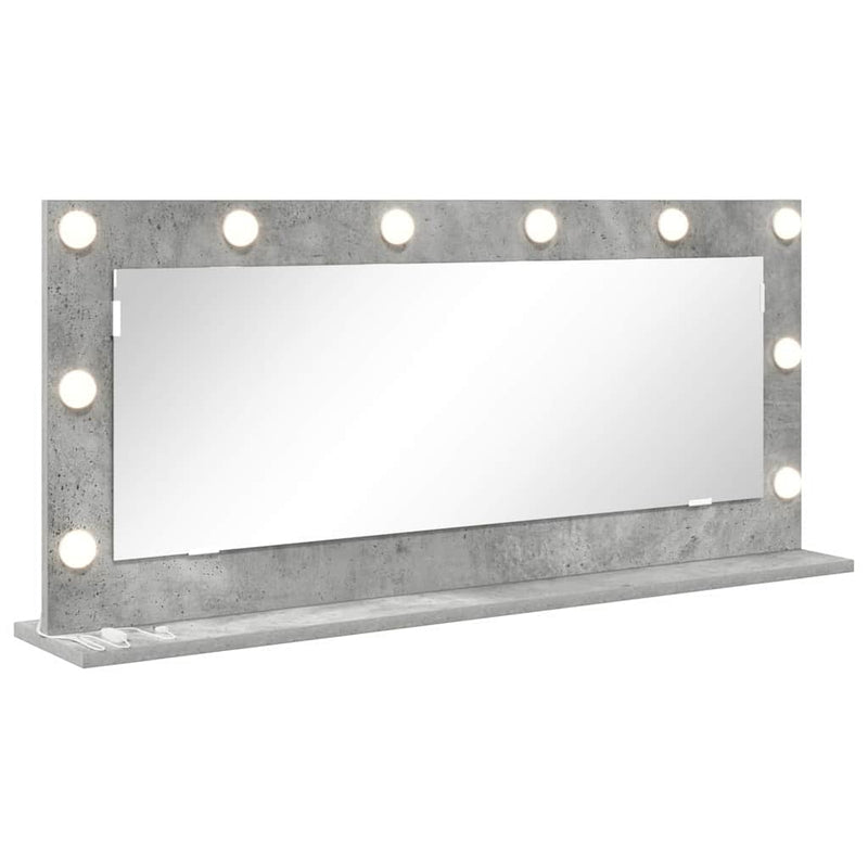 vidaXL Toalett Tükör LED -es lámpákkal Beton Szürke 100 x 45 x 18 cm
