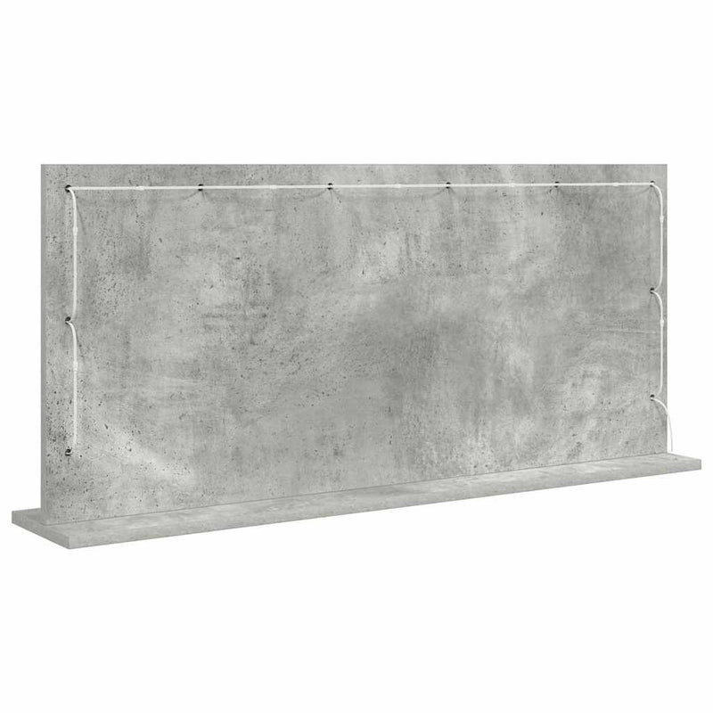 vidaXL Toalett Tükör LED -es lámpákkal Beton Szürke 100 x 45 x 18 cm