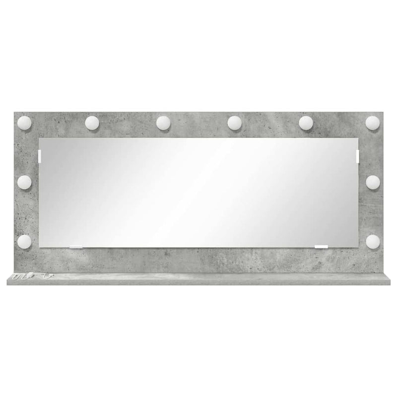 vidaXL Toalett Tükör LED -es lámpákkal Beton Szürke 100 x 45 x 18 cm
