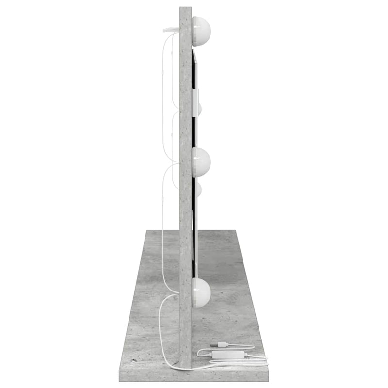 vidaXL Toalett Tükör LED -es lámpákkal Beton Szürke 100 x 45 x 18 cm