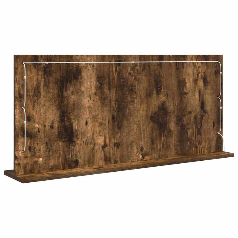 vidaXL Toalett Tükör LED -es lámpákkal Füstölt tölgy 100 x 45 x 18 cm