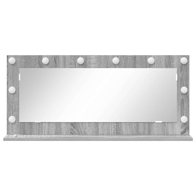 vidaXL Toalett Tükör LED -es lámpákkal Szürke Sonoma 100 x 45 x 18 cm