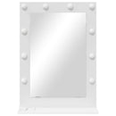vidaXL Toalett Tükör tükörrel Fehér 70 x 50 x 18 cm Üveg és mérnöki fa