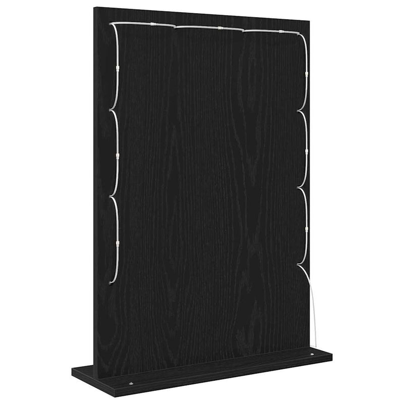 vidaXL Toalett Tükör Fekete tölgy 70 x 50 x 18 cm Üveg és mérnöki fa