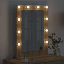 vidaXL Toalett Tükör Sonoma tölgy 70 x 50 x 18 cm Üveg és mérnöki fa