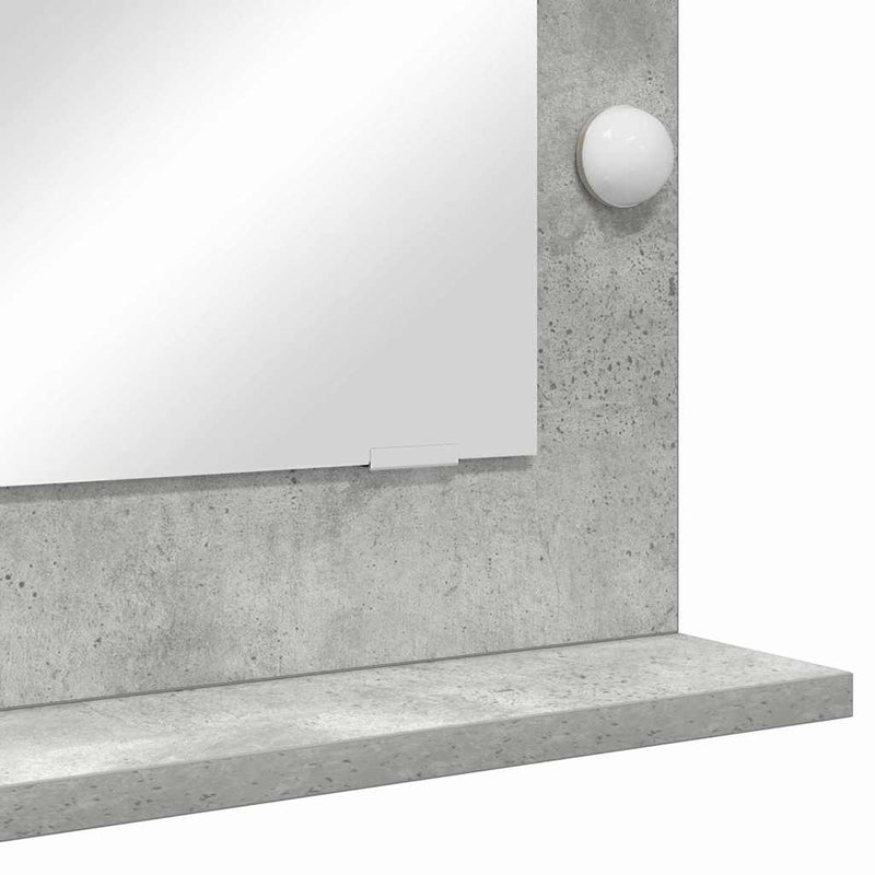 vidaXL Toalett Tükör Beton Szürke 70 x 50 x 18 cm Üveg és mérnöki fa