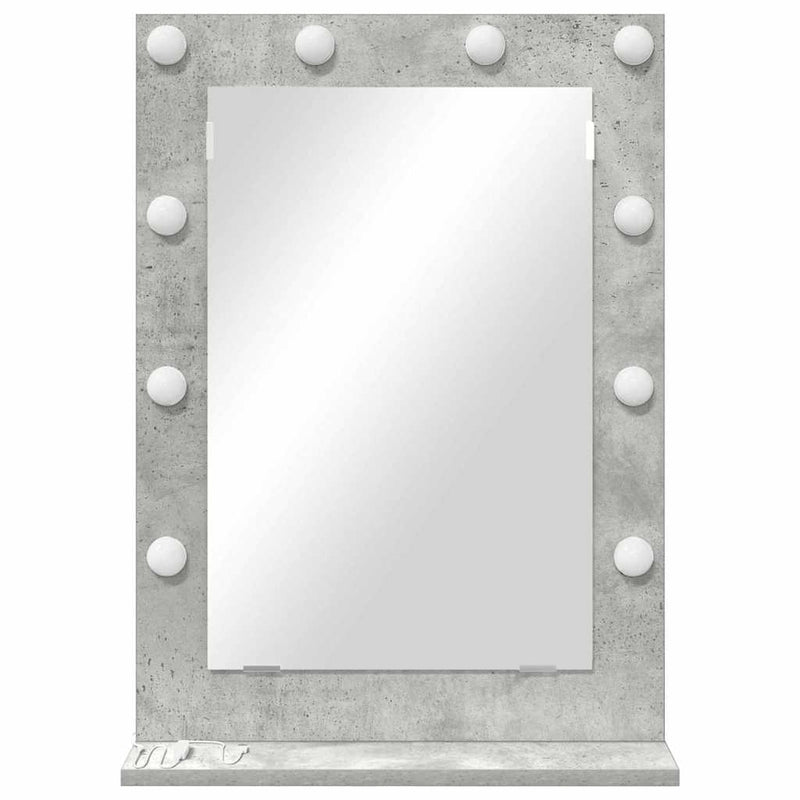 vidaXL Toalett Tükör Beton Szürke 70 x 50 x 18 cm Üveg és mérnöki fa