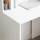 vidaXL Asztal polcokkal tárolóval Fehér 91 x 50 x 149 cm Faanyag