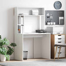 vidaXL Asztal polcokkal tárolóval Fehér 91 x 50 x 149 cm Faanyag