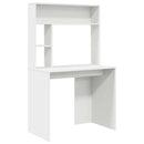 vidaXL Asztal polcokkal tárolóval Fehér 91 x 50 x 149 cm Faanyag