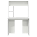 vidaXL Asztal polcokkal tárolóval Fehér 91 x 50 x 149 cm Faanyag