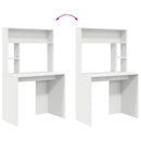 vidaXL Asztal polcokkal tárolóval Fehér 91 x 50 x 149 cm Faanyag