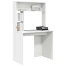 vidaXL Asztal polcokkal tárolóval Fehér 91 x 50 x 149 cm Faanyag