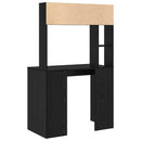 vidaXL Asztal polcokkal Fekete tölgy 91 x 50 x 149 cm Faanyag