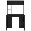 vidaXL Asztal polcokkal Fekete tölgy 91 x 50 x 149 cm Faanyag