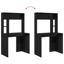 vidaXL Asztal polcokkal Fekete tölgy 91 x 50 x 149 cm Faanyag
