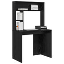 vidaXL Asztal polcokkal Fekete tölgy 91 x 50 x 149 cm Faanyag