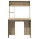 vidaXL Asztal polcokkal Sonoma tölgy 91 x 50 x 149 cm Faanyag
