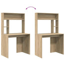 vidaXL Asztal polcokkal Sonoma tölgy 91 x 50 x 149 cm Faanyag