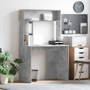 vidaXL Asztal polcokkal Beton Szürke 91 x 50 x 149 cm Faanyag