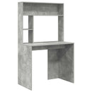 vidaXL Asztal polcokkal Beton Szürke 91 x 50 x 149 cm Faanyag