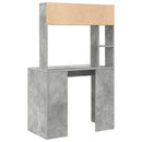 vidaXL Asztal polcokkal Beton Szürke 91 x 50 x 149 cm Faanyag