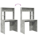 vidaXL Asztal polcokkal Beton Szürke 91 x 50 x 149 cm Faanyag