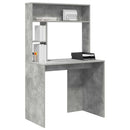 vidaXL Asztal polcokkal Beton Szürke 91 x 50 x 149 cm Faanyag