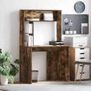 vidaXL Asztal polcokkal Füstölt tölgy 91 x 50 x 149 cm Faanyag