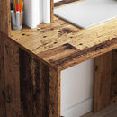 vidaXL Asztal polcokkal tárolóval Öreg fa 91 x 50 x 149 cm Faanyag