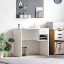 vidaXL Asztal fiókkal polcokkal Fehér 90 x 49 x 75 cm Faanyag