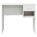 vidaXL Asztal fiókkal polcokkal Fehér 90 x 49 x 75 cm Faanyag