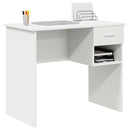 vidaXL Asztal fiókkal polcokkal Fehér 90 x 49 x 75 cm Faanyag