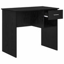 vidaXL Asztal fiókkal polcokkal Fekete tölgy 90 x 49 x 75 cm Faanyag