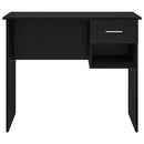 vidaXL Asztal fiókkal polcokkal Fekete tölgy 90 x 49 x 75 cm Faanyag